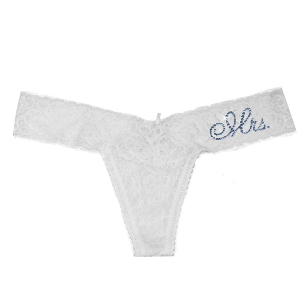 Custom any text lace Bride Thong Personalised Panties - G String