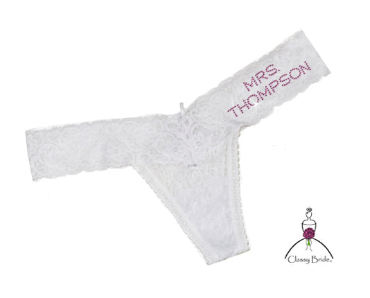 I Do! Darling Lace Bridal Thong White : : Clothing, Shoes &  Accessories