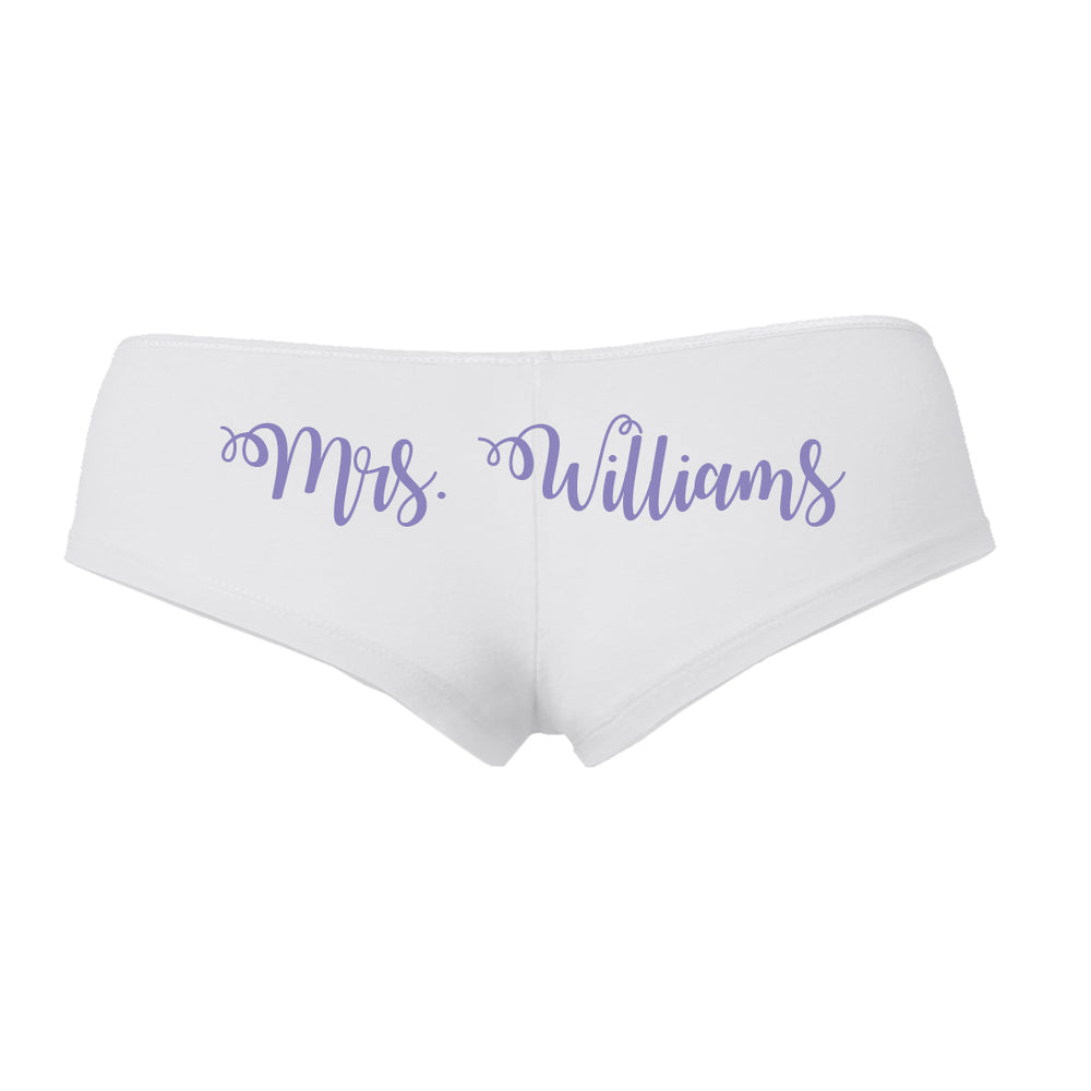 Personalized Mrs. Bridal Boyshorts, Bridal Underwear, Bridal