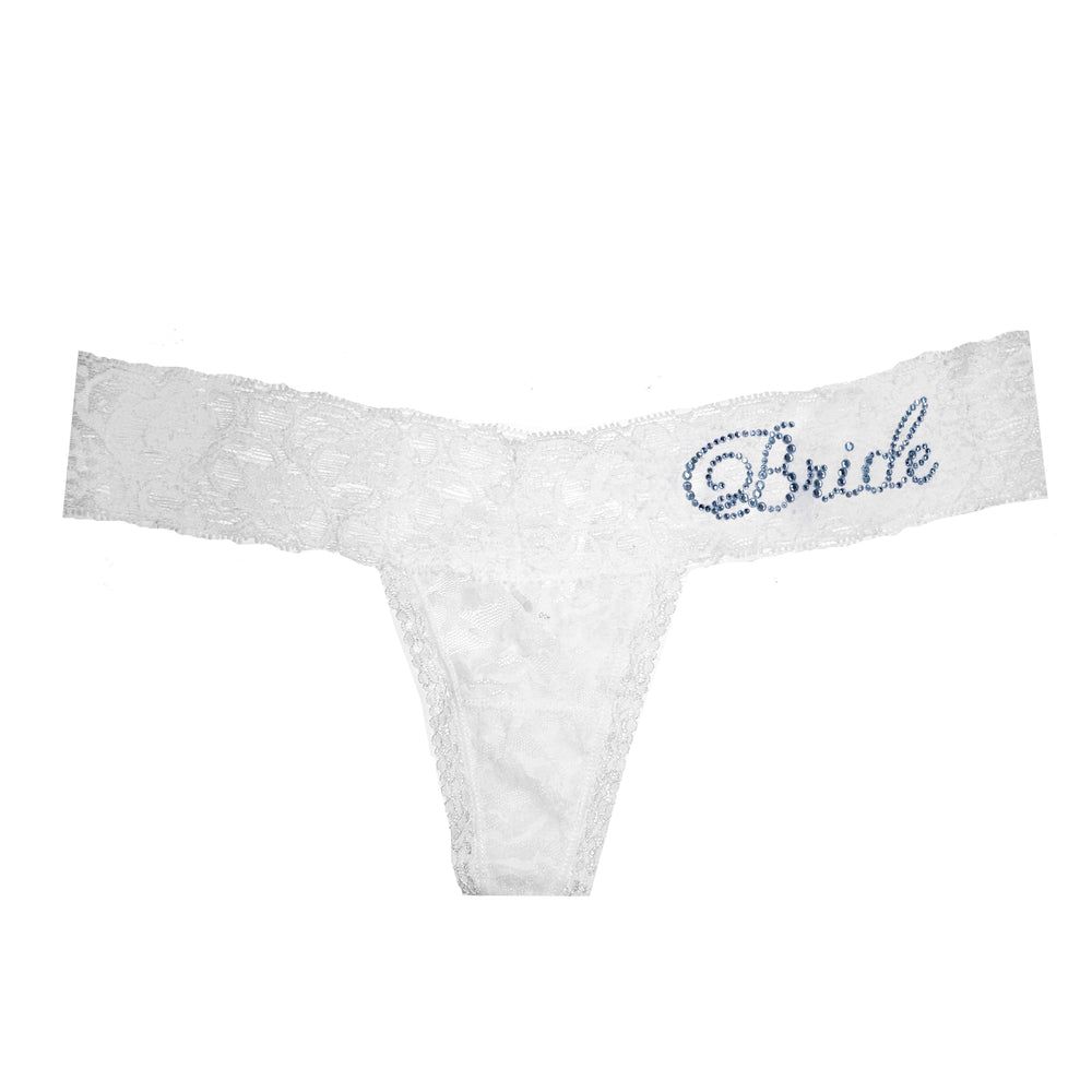 Personalised Bridal Knickers - Pretty Lace Top Bride Knickers.