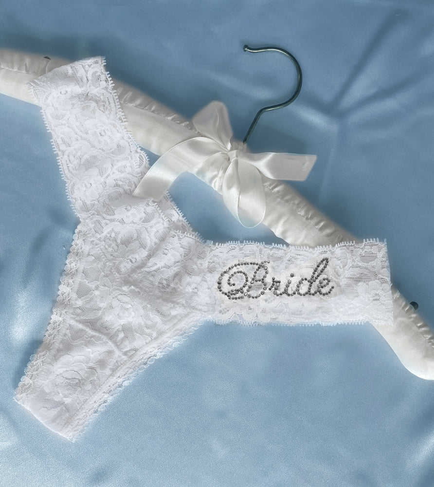Wedding Underwear Something Blue Womens Satin Lingerie Thong With Ivory  Lace Side Panel. Bridal Lingerie up to Plus Sizes Uk6 Uk22 -  UK