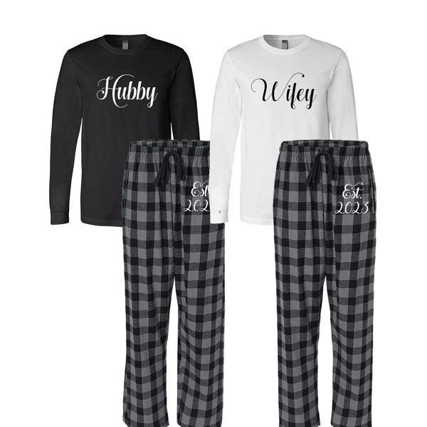Wifey and Hubby Pajamas, Gifts for the Couple, Bride and Groom Pajamas ...