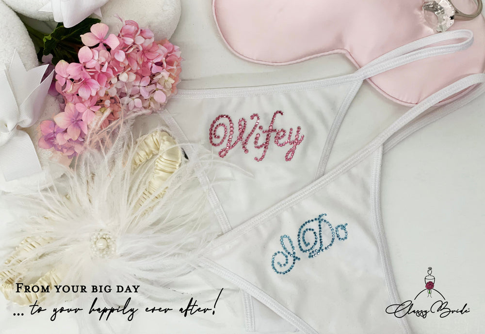Rose Gold Wifey Bikini Panty, Bridal Underwear