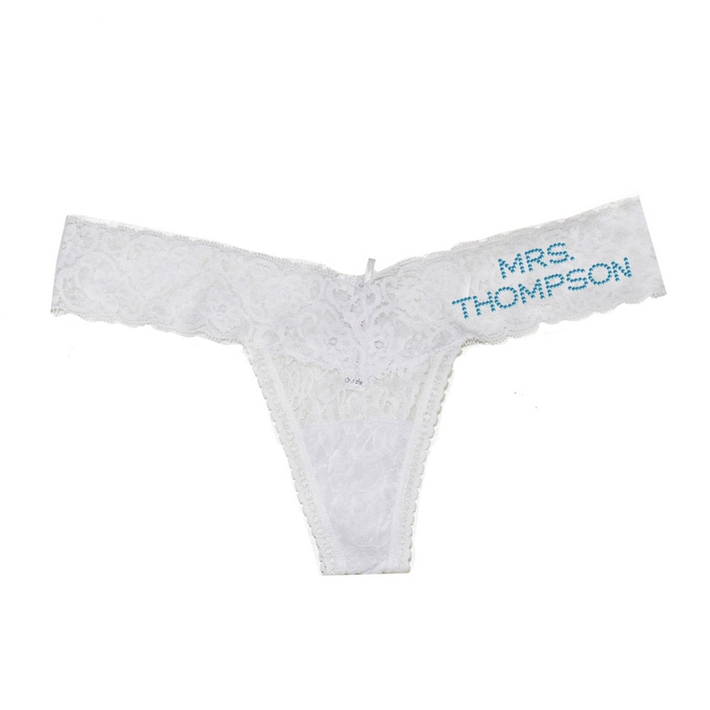 Personalized Darling Lace Bridal Thong, Customized Underwear – Classy Bride