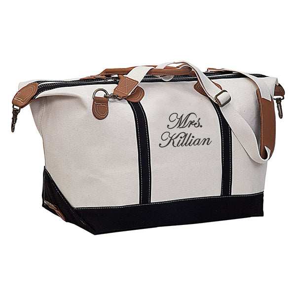 Personalized Mrs. Travel Weekender – Classy Bride